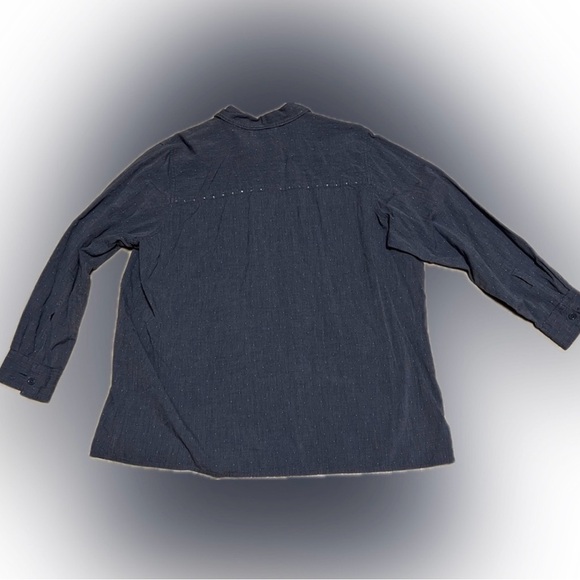 💥Avenue Women Gray Sequin Pattern Button Front Shirt Blouse Top Cotton SZ 18 20 - Picture 4 of 7